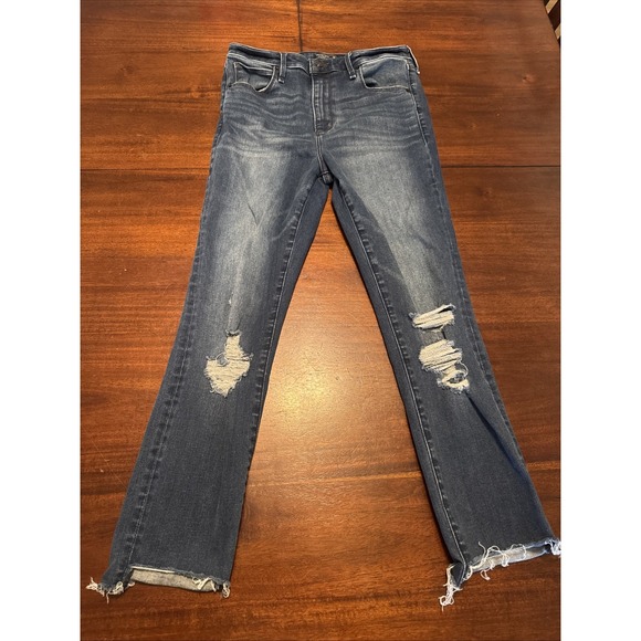 Abercrombie & Fitch Jeans Womens High Rise Blue‎ 29 8S The Skinny Distressed - Picture 1 of 11